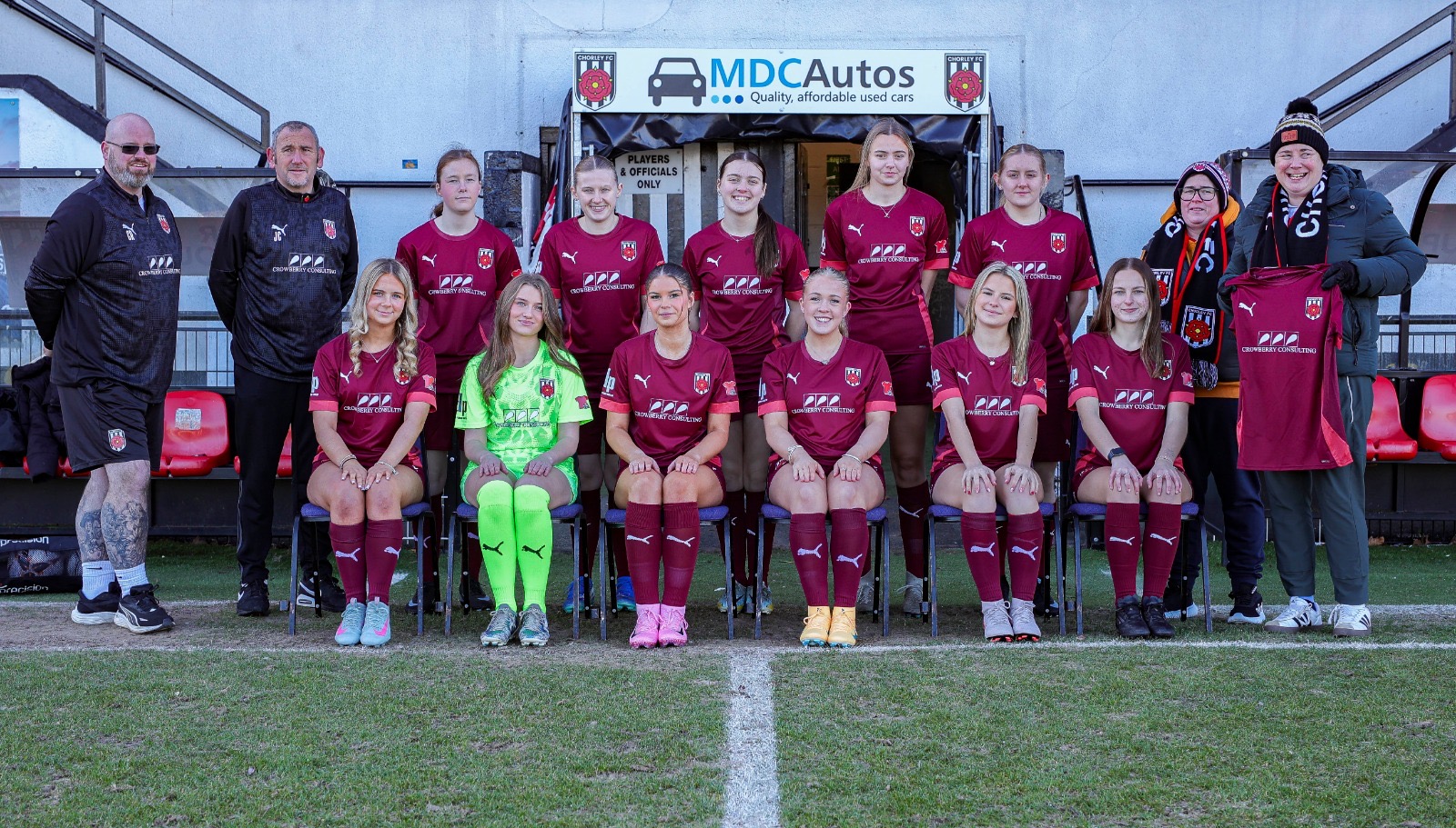 Crowberry Consulting Ltd sponsors the Chorley Women FC training and away kits 2026.